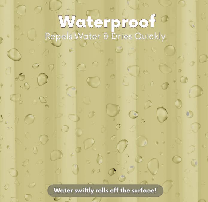 ProBytes Shower Curtain, Made of PEVA, Water Repellent, Mildew Resistant, 180x180cm, 71x71inch, Rail Hooks,Feather Light - Image 2