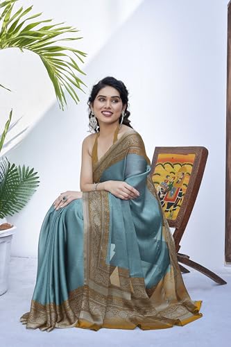 Image of MIRCHI FASHION Women Saree Ethnic Motif Print Chiffon | Breathable Lightweight Plain Weave Sari for Office and Daily Use (Available in 20 Designs)