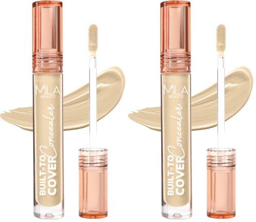 Image of Mila Beaute Built to Cover Liquid Concealer for Women With Spf & Hyaluronic Acid| Full Coverage Matte Finish Concealer for Dark Circles | Easily Blendable & Waterproof Formula| Suitable for Indian Skin Tones - 104N Natural Beige