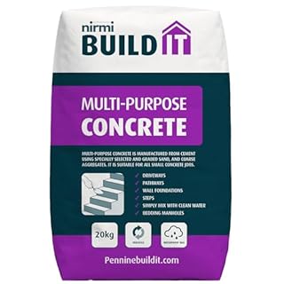 Build It Multi-Purpose Concrete 20kg - Ready Mix Cement, Sand & Aggregates | DIY & Trade Use | Ideal for Fence Posts, Paths, Bases & Repairs | Pre-Mixed | Just Add Water - Nirmi