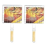 Yardwe 2Stücke Bbq Clips aus Eisen Grillzubehör für Outdoor Kochen für Grillpartys Camping und Leicht und Racks für Gemüse