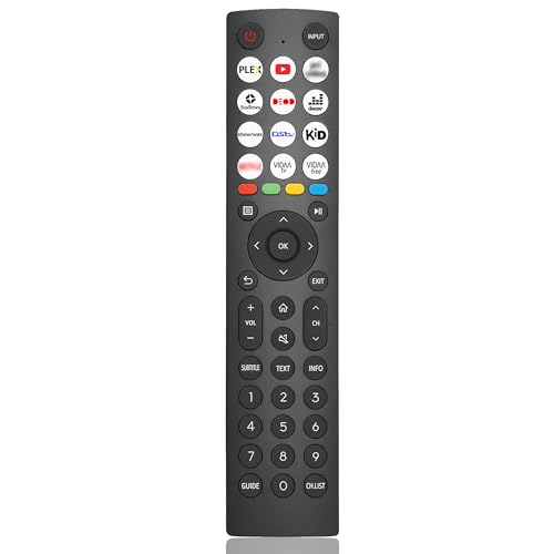 Ersatz Hisense Fernbedienung für Hisense Vidda UHD smart 4K TVs, Keine Konfiguration erforderlich, Schwarz, Universal, 10 Meter Reichweite, 5 Jahre Garantie