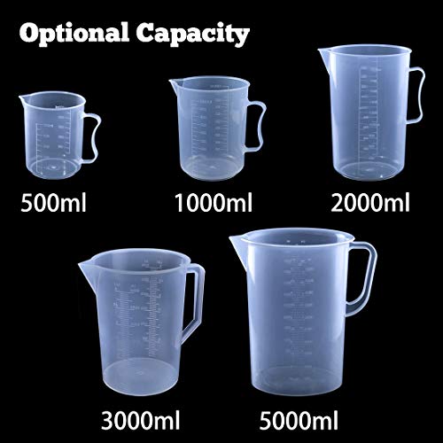 Vaso medidor plástico 5000 ml con asa y pico vertedor miniatura 6