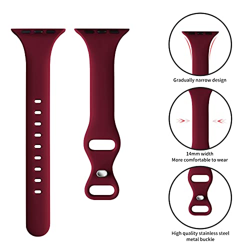 Image of Acrbiutu Bands Compatible with Apple Watch 38mm 40mm 42mm 44mm, Slim Thin Narrow Silicone Sport Accessory Strap Wristband for iWatch Series 1 /2 /3 /4 /5 Women Men