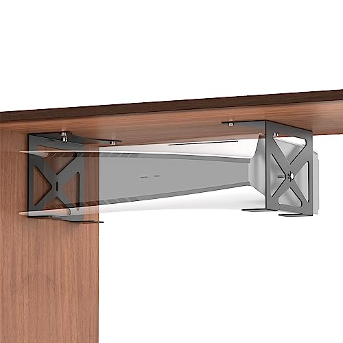 Image of GEEKRIA Under Desk Mount Compatible with PS5 Pro /PlayStation 5 /5 Slim Disc & Digital Edition Console, More Game Consoles, Aluminum Alloy Holder for Gaming Accessories (Black)