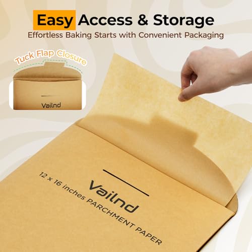 Image of Vailnd 220 Pcs Unbleached Parchment Paper Sheets for Baking 12 inch X 16 inch