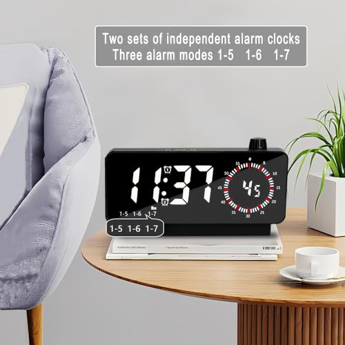 Reloj despertador LED de enchufe con gran pantalla para evitar la fatiga visual 6