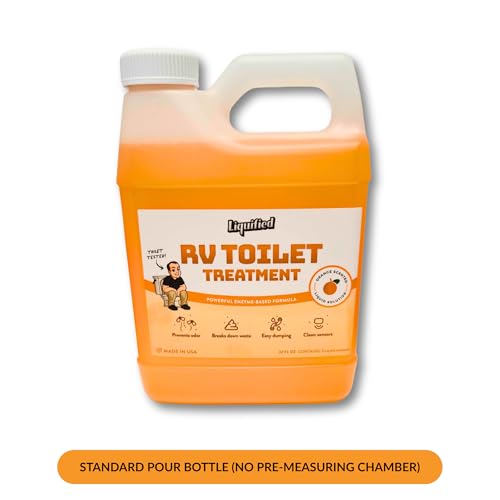 Image of Liquified RV Toilet Treatment - Orange Scent, 32oz Standard Pour Bottle - Holding Tank Waste Digester & Odor Eliminator, Septic Safe, Biodegradable - Made in USA