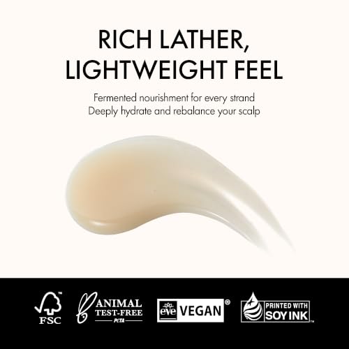Image of Vegan Nourishing Scalp Shampoo with Black Tea, Hyaluronic & Amino Acids to Strengthen Scalp Barrier, Creamy Woody Scent, Paraben, Sulfate & Silicone Free 450ml / 15.22 fl. Oz