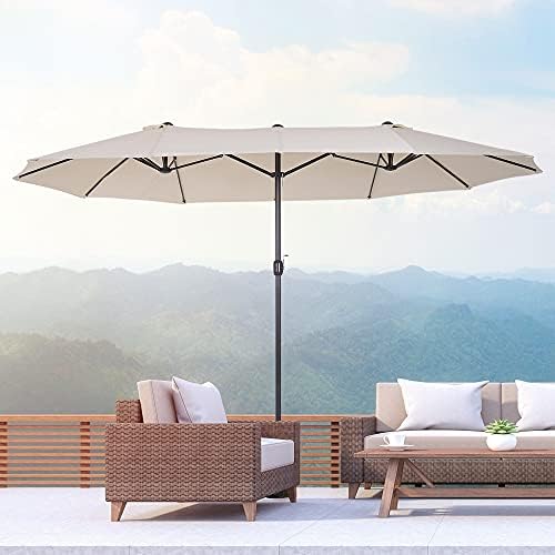 Outsunny 4.6m Garden Parasol Double-Sided Sun Umbrella Patio Market Shelter Canopy Shade Outdoor - NO BASE