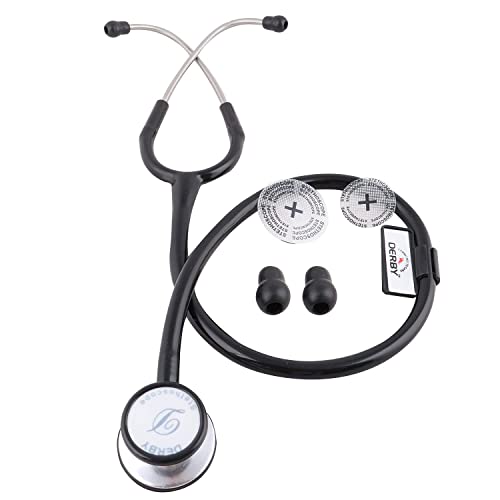 Image of Dr. Tech Cardiology AL Stethoscope Heart Beat Monitoring Chest Piece Medical Instrument for Doctors, Nurses (Black)
