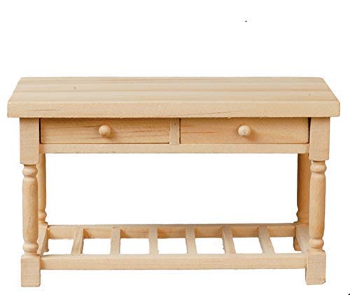 Table Miniature En Bois Pour Maison De Poupée - Dimensions 9,8x4,8x4,5 Cm - Couleur Blanc - Décoration Chambre Fille, Accessoire De Salon Poupée - Ornement Détaillé Et Réaliste
