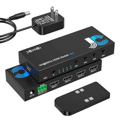 Commutateur HDMI 4 en 1 sortie 4K 60 Hz 18 Gbps HDR10 plus pour console de jeux