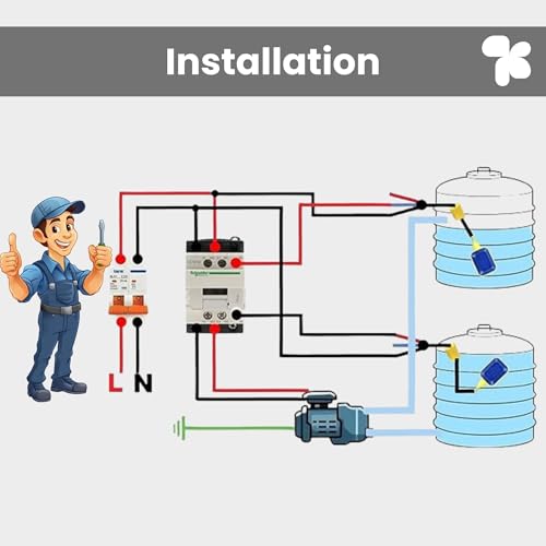 Image of AMPEREUS Automatic Motor On /Off Water Tank Controller Sensor | Float Switch Sensor | Fully Automatic Water Level Control & Auto Cut Off System with 2 Meter Wire (Pack 10)