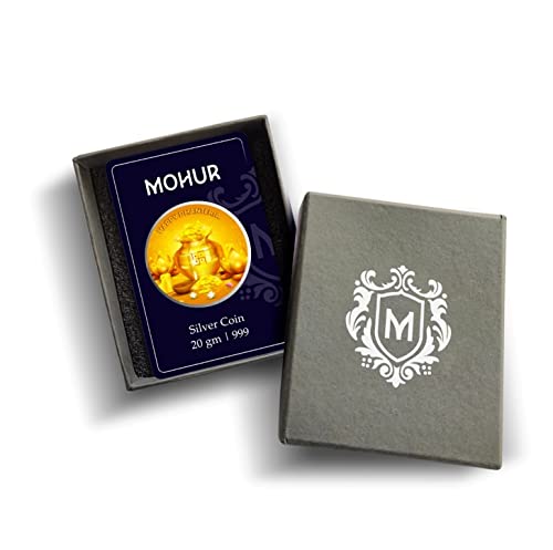 MOHUR Silver Coin 20 Gm, Happy Dhanteras Colored Pure Silver (999) - Image 5