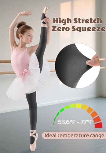 Image of Zando Ballet Tights for Girls - Ultra Soft Girls Dance Tights Elastic Ballet Footed Halloween Tight Girl for Daily School