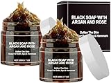 Marokko Exfoliate Schwarze Seife,2pcs Marokko Körperpeeling,Marokkos Schwarze Seife,Morocco...