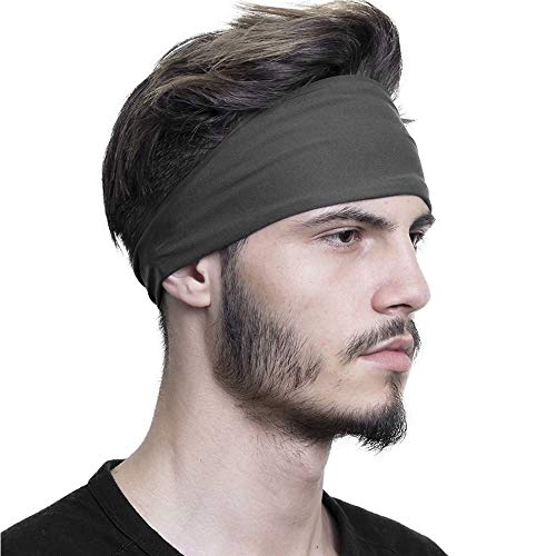 OFFTESTY Sports Headbands for Men 6 Pack, Moisture Wicking Hairbands Workout Sweatbands for Running Cycling Basketball Tennis Football, Stretchy Mens Headband Non Slip for Boys
