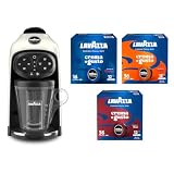 Lavazza, A Modo Mio Kaffeemaschine Deséa White Cream mit 88 Kapseln Crema und Geschmack sortiert, Espresso 1500 W, 220-240 V, 50/60 Hz, Kapazität max. 10 Kapseln und 1,1 Liter Wasser