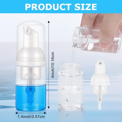 30 Pcs 1 Oz/30 ml Foam Pump Bottles, Clear Plastic Mini Empty Dispenser Foaming Bottles for Travel, Refillable Hand Sanitizer, Lash Shampoo2