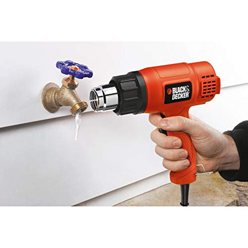 BLACK+DECKER Corded Heat Gun,1750W, Dual Temperature Modes, Ergonomic, Lightweight, for Paint Stripping, Varnish & Adhesive Removal, Durable Construction, Orange/Black - KX1650-B5
