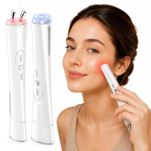 Yiiho 2-in-1 Facial Massager with Red Light Therapy for Face Facial Device with Rotation & Vibration Massage Heads Skin Tightening Machine Eye Massager for Fine Lines Wrinkles & Eye Contours