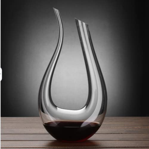 Acgrade Liquor Decanter Crystal U-Shaped Wine Decanter Carafe Whiskey Decanter Set Wine Decanter Gift Box Harp Swan Decanter Creative Wine Separator Wine Set 1200Ml #TOP1