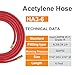 Goss HA3-6 Acetylene Hose, 6-Feet