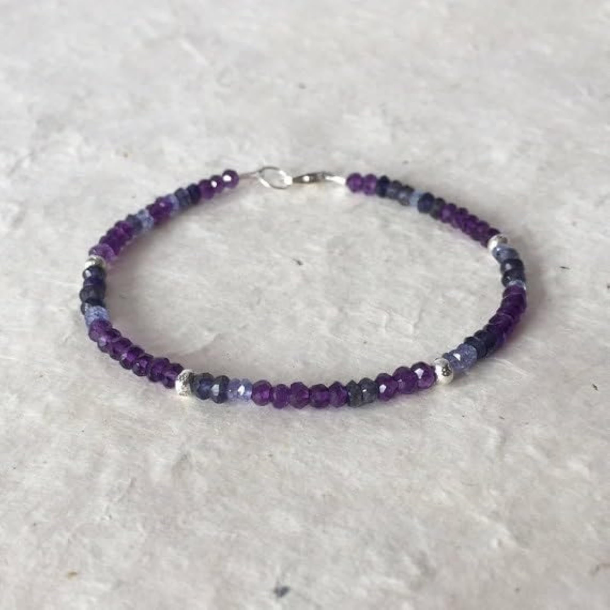 Herkimer Diamond & Amethyst Bracelet, Unisex Healing Gift