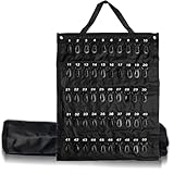 Étui à clés enroulable portable avec 30/40/50 positions de clés pour les ventes de voitures, immobiliers, hôtels, Noir , 50 Hooks (Positions), Moderne