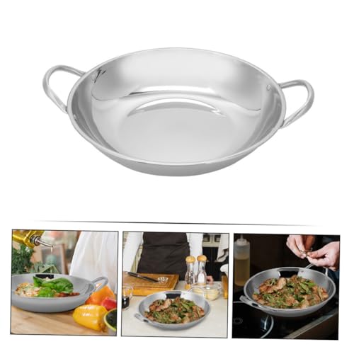 Poêle à bouillon en acier inoxydable à poignées doubles pour restaurant - 4