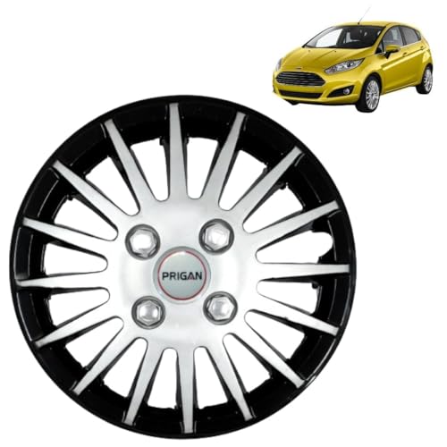 Image of Prigan for Fiesta Black Silver Wheel Cover 14 inch for for Fiesta (Set of 4 Pcs) (Press Fitting) Model- Camry DC 14