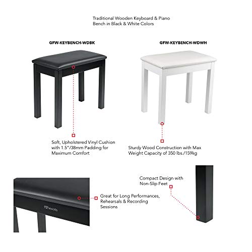 Gator Cases Bancs de Piano, Bois, Blanc - Les Beatles, Paul McCartney, John Lennon, RIngo Starr, George Harrison Gator Cases Bancs de Piano, Bois, Blanc – Image 5