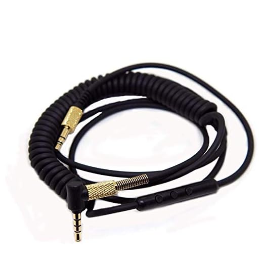 Taoric Hörlurskabel för Marshall Major II Monitor MID Bluetooth headsetkabel, 3,5 mm till 3,5 mm förlängningskabel med mikrofon och volymkontroll fjärrkontroll