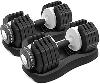 ATIVAFIT Adjustable Dumbbell Single Perfect for Bodybuilding Fitness Weight Lifting Training Home Gym Easy Safe Locking Mechanism