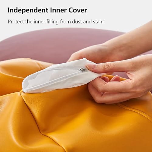 Coussin de chaise rond pour jardin jaune et imperméable de 152 cm - 8