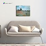 Wieco Art The Poppy Field Near Argenteuil Giclee Canvas Prints Wall Art of Claude Monet Famous Floral Oil Paintings Reproduction Classic Flowers Landscape Pictures Artwork for Bedroom Home Decorations