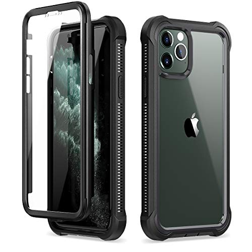 Dexnor iPhone 11 Pro�p �P�[�X �����X�N���[���v���e�N�^�[ �N���A �ϏՌ��S�ʖh�� �n�[�h�o�b�N �f���A�����C���[���o���p�[�ی�J�o�[(�u���b�N)