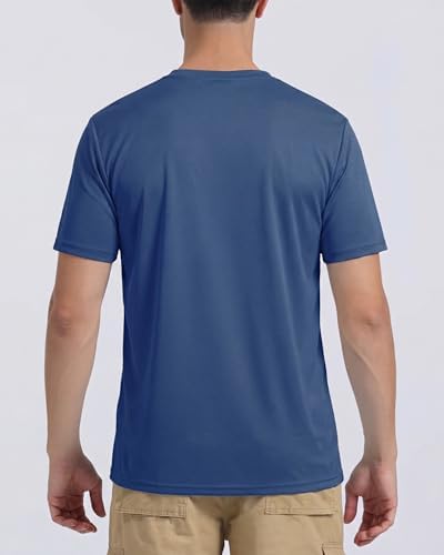 Boladeci Rash Guard Swim Shirts for Men Short Sleeve UPF 50+ UV Protection Sun Shirts Moisture Wicking Clothing SPF T-Shirt Chemise Homme Blue Gray L Undershirts - 3
