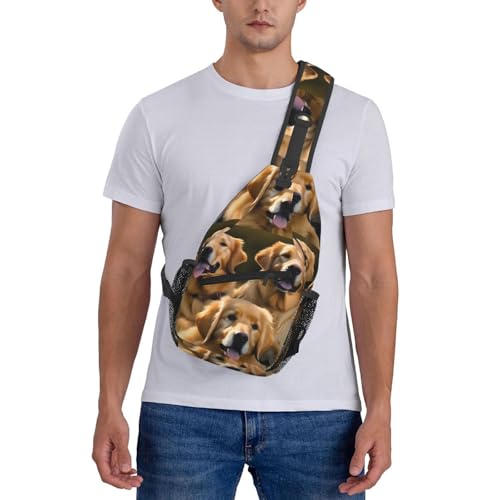 Mochila cruzada con estampado Golden Retrievers miniatura 7