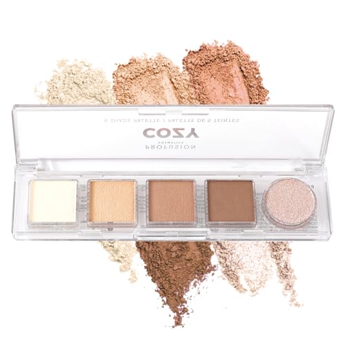 Profusion Cosmetics Mini Essentials 5 Shades Eyeshadow Palette Features Richly Pigmented Colors with Travel-Friendly Design and Crease-Free Formula - Cozy