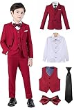 Boy's Suits, 5 Piece Slim Fit Formal Set, Boys Tuxedo Suit Formal, Boys' Dress Suit, Jacket Vest Pan