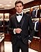 WULFUL Slim Fit Tuxedo for Men One Button Suit Set Prom Party Wedding Tux Men's Suits 3 Piece Black