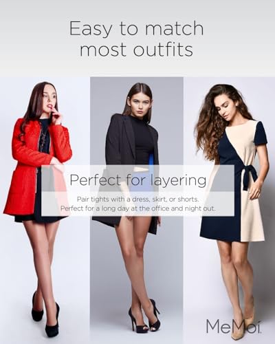 MeMoi Shimmer Sheer Pantyhose, Comfortable Control Top Pantyhose, Lightweight Nylons for Women - Sizes Small to X-Large4