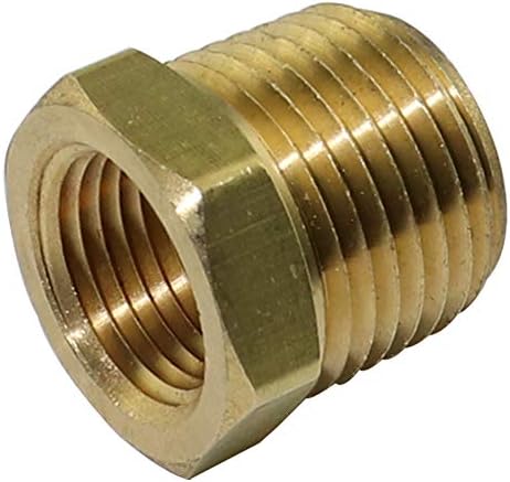 NPT Standard 4pcs 3/8" Female Thread to 1/2" Male Thread Pipe Adapter Brass Pipe Fitting, Reducing Hex Nipple