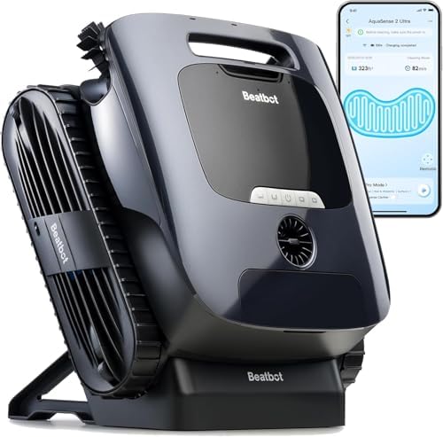 Beatbot AquaSense 2 Ultra Cordless Robotic Pool Cleaner for Complex Pools, Mapping with AI Camera, 5-in-1 Cleaning, Smart Surface Parking, Skimmer with APP Control, Water Clarification – Dark Green 30
