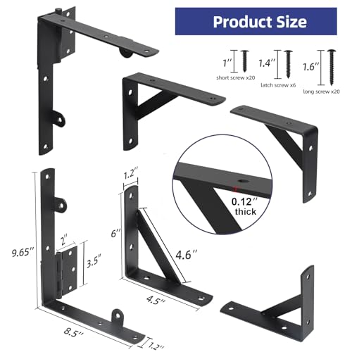 Fence Gate Kit Gate Hardware, 1 Set Anti Sag Gate Kit Heavy Duty No Sag, Anti Twist Gate Frame Corner Brackets Kit Withstand 150 lbs, Gate Hardware Kit for Wood Fence Gate by NAKIS - Used condition - Image 2