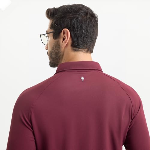 Image of Workday Shirt for Men Long Raglan Sleeve Regular Fit Superior Stretch Wrinkle Free Shape Retention Quick Dry Anti-Viral Finish UPF 50+