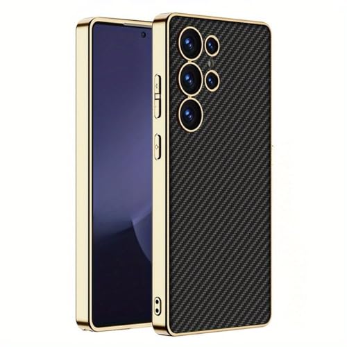 Coque de téléphone Samsung S25 Ultra antichoc en TPU souple galvanisé carbone