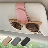 Ompellus Magnetic Leather Sunglass Holder, Eyeglass Hanger Clip for Car Sun Visor, Suitable for Different Size Eyeglasses(Pink, 1 Pack)
